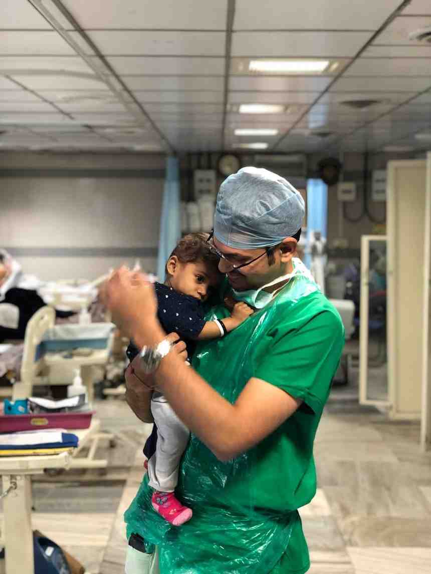 Dr. Soham J. Shah with patients